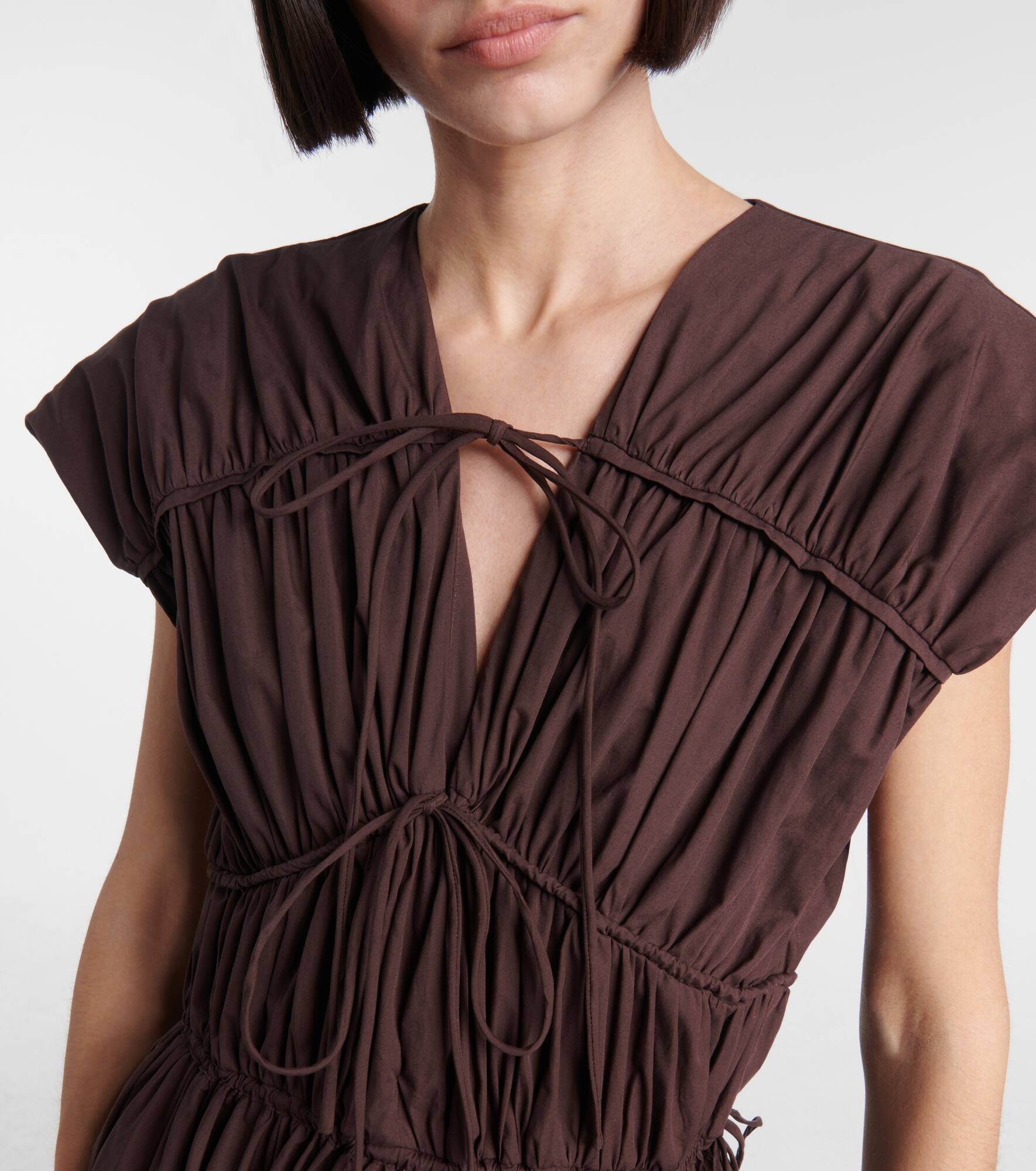 Ceres gathered cotton midi dress - 4