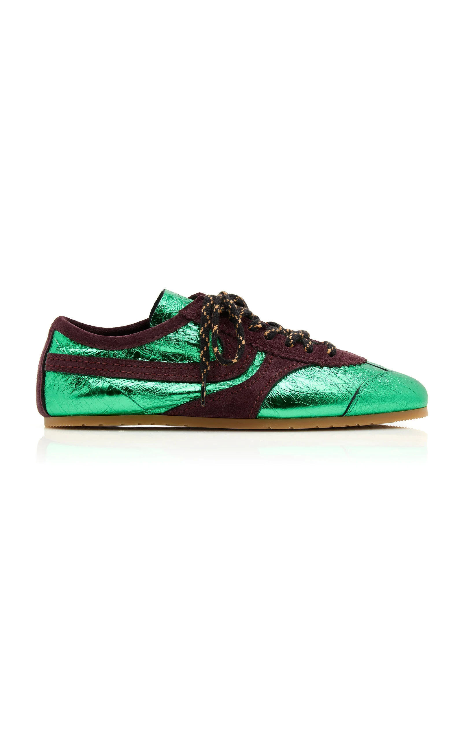 Metallic Leather Sneakers - 1