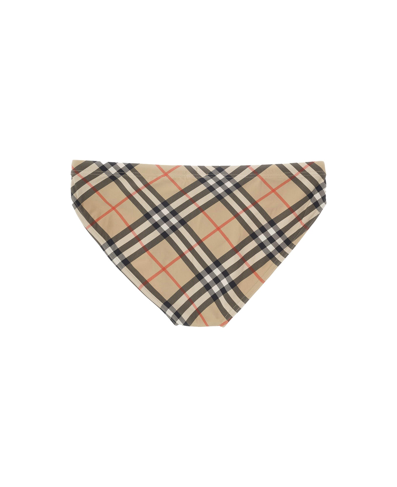 Beige Speedo With Check Motif In Polyamide Man - 2