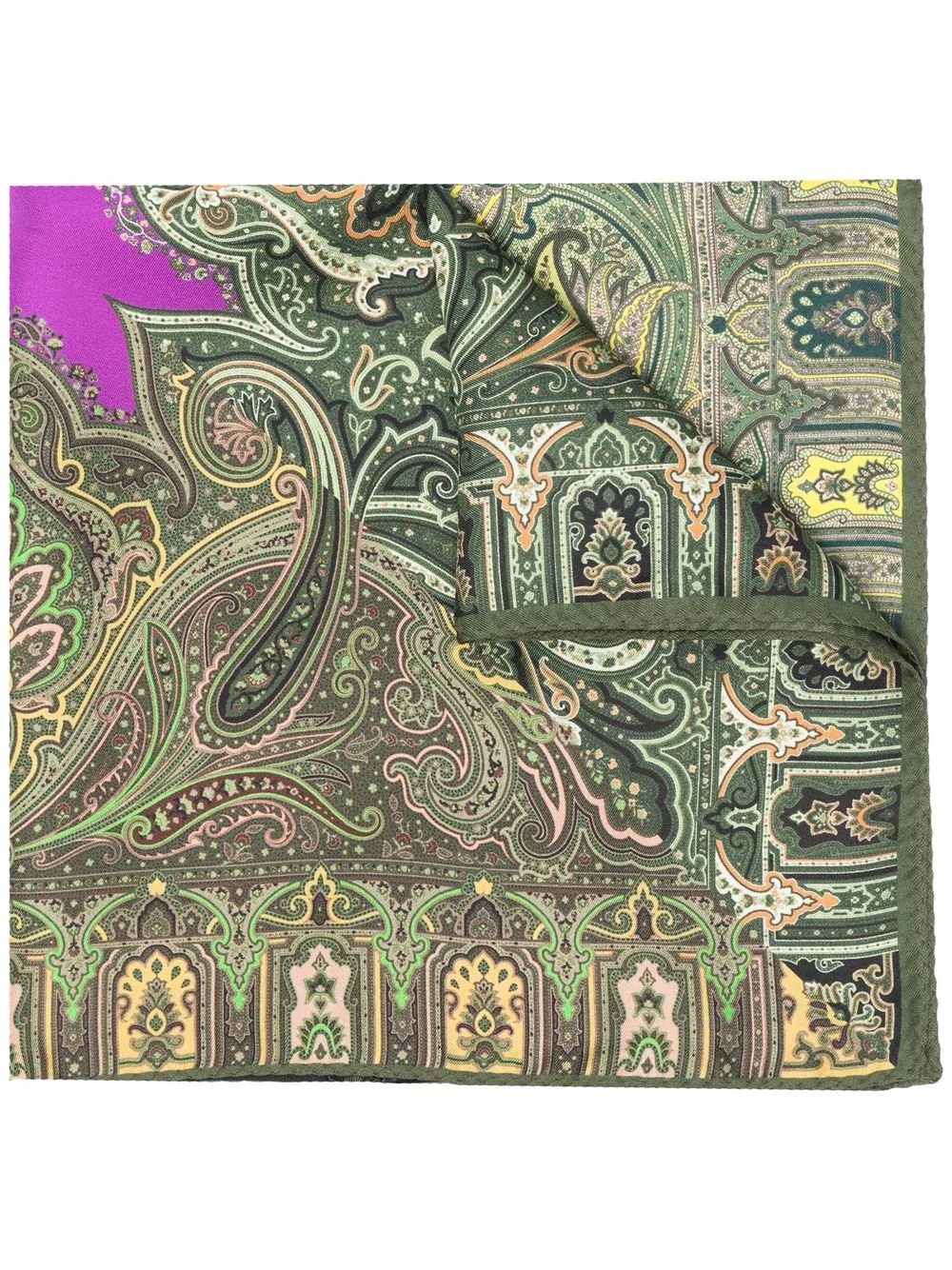 paisley-print silk pocket square - 1