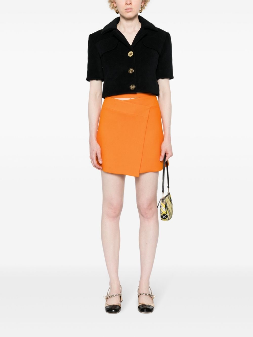 crepe wrap mini skirt - 2