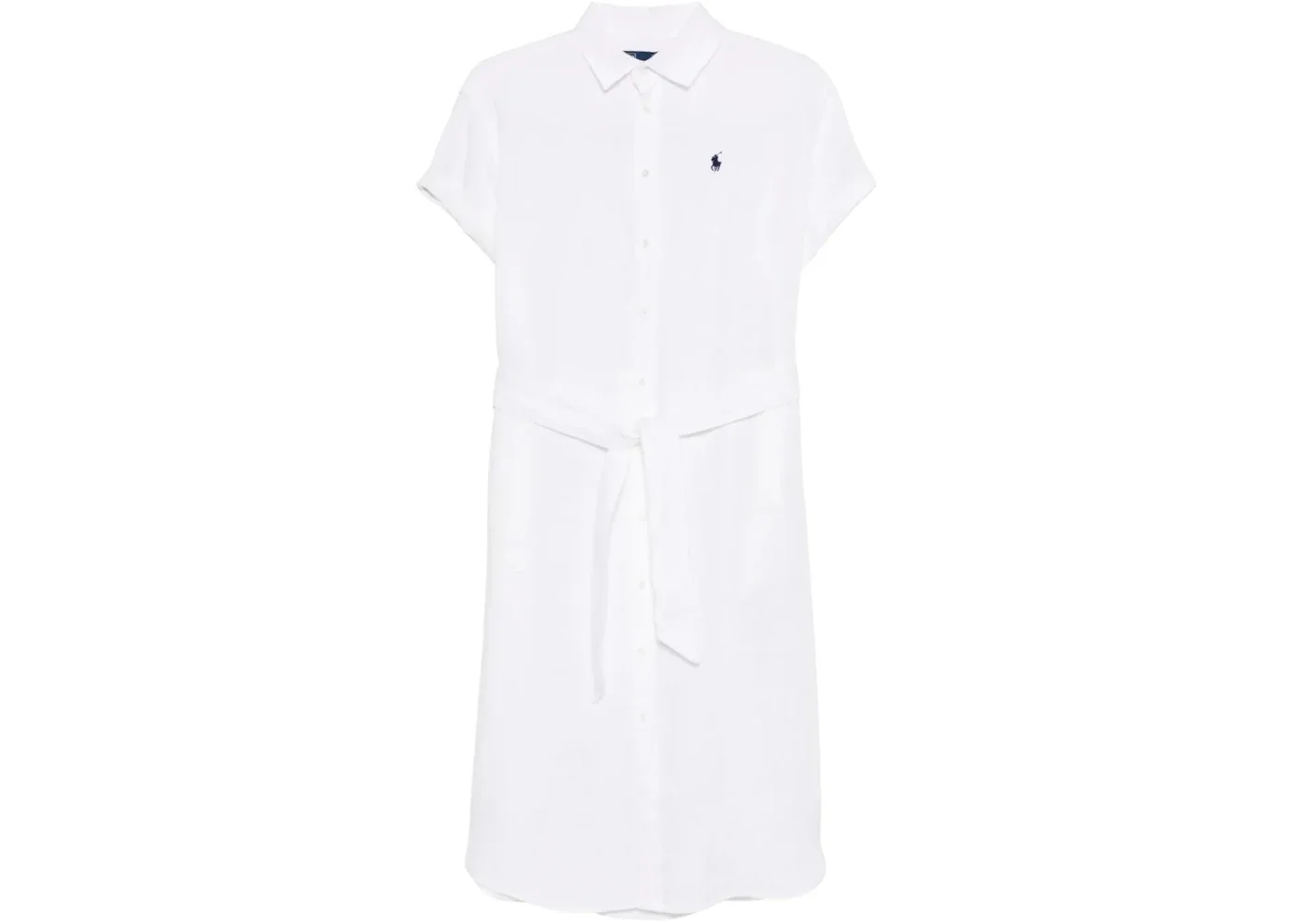 Polo Ralph Lauren Women's Oxford Belted Midi Dress White - 1