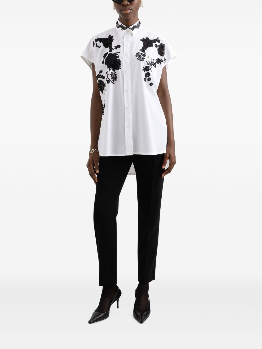 lace-detail shirt - 2