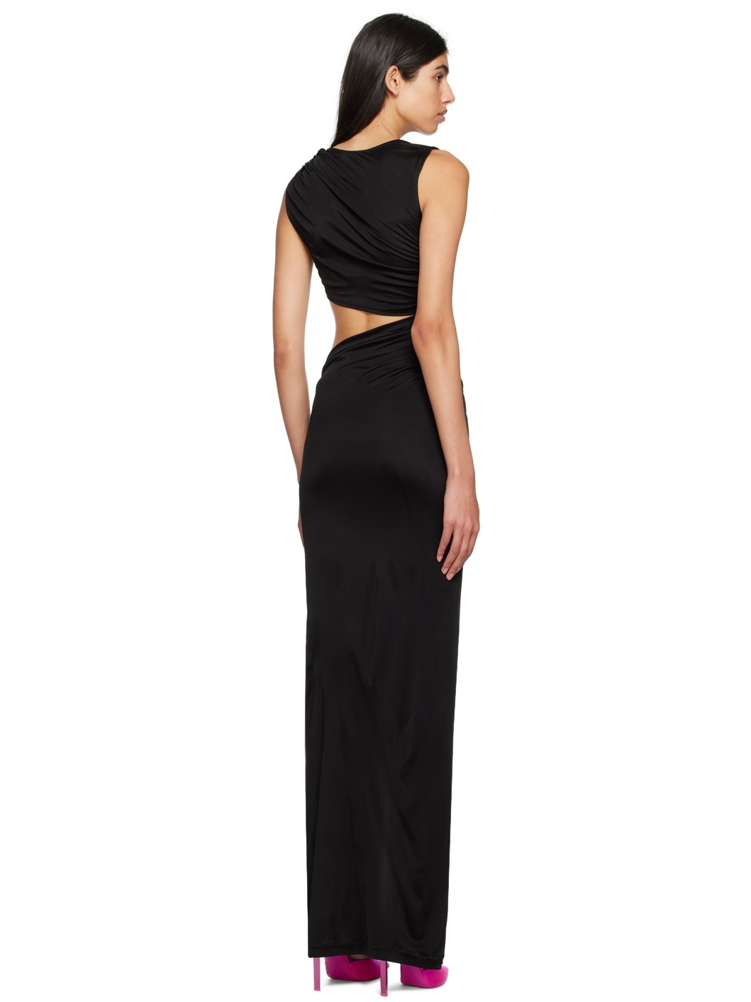 Black Ruffled Maxi Dress - 3