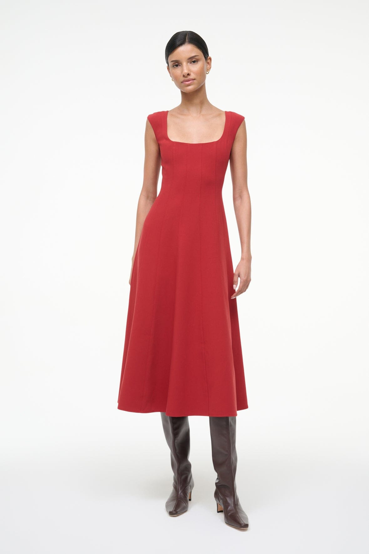 STAUD CHARLOTTE DRESS ROUGE - 2