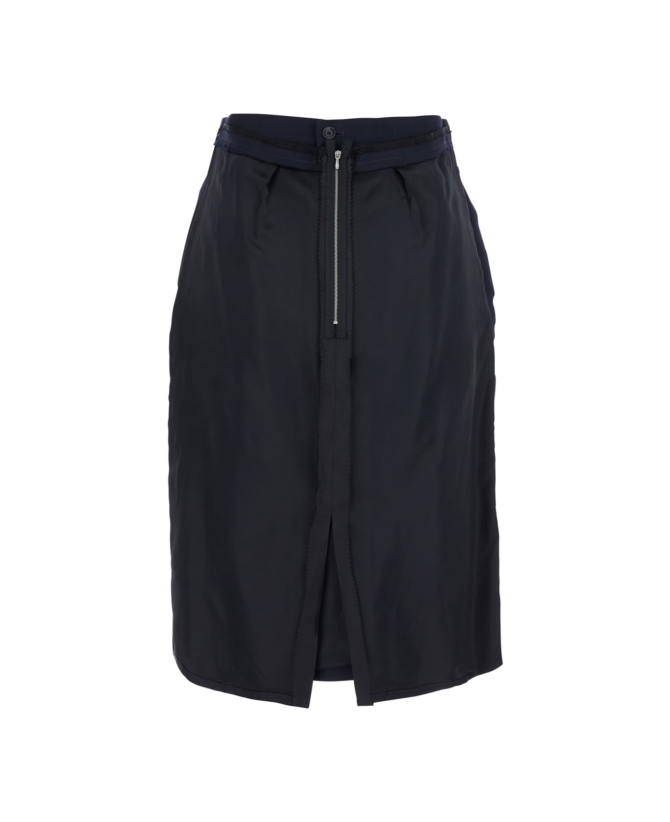 Navy Cotton Skirt - 2