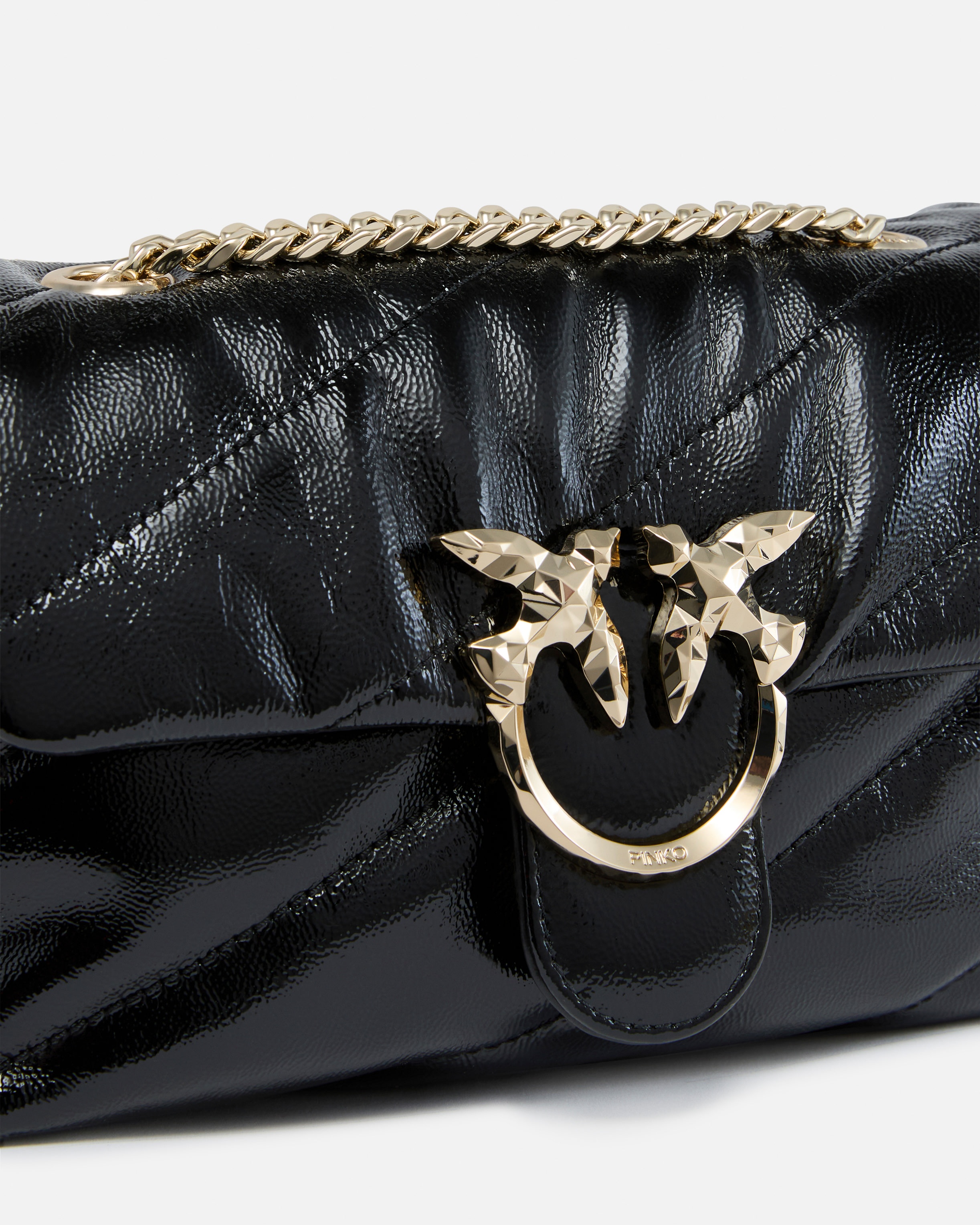 PINKO GALLERIA LOVE BAG PUFF CROSSBODY BAG IN QUILTED PATENT LEATHER - 3