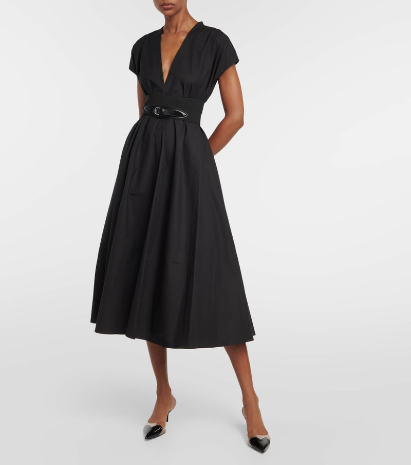 Alaïa Belted cotton poplin midi dress outlook