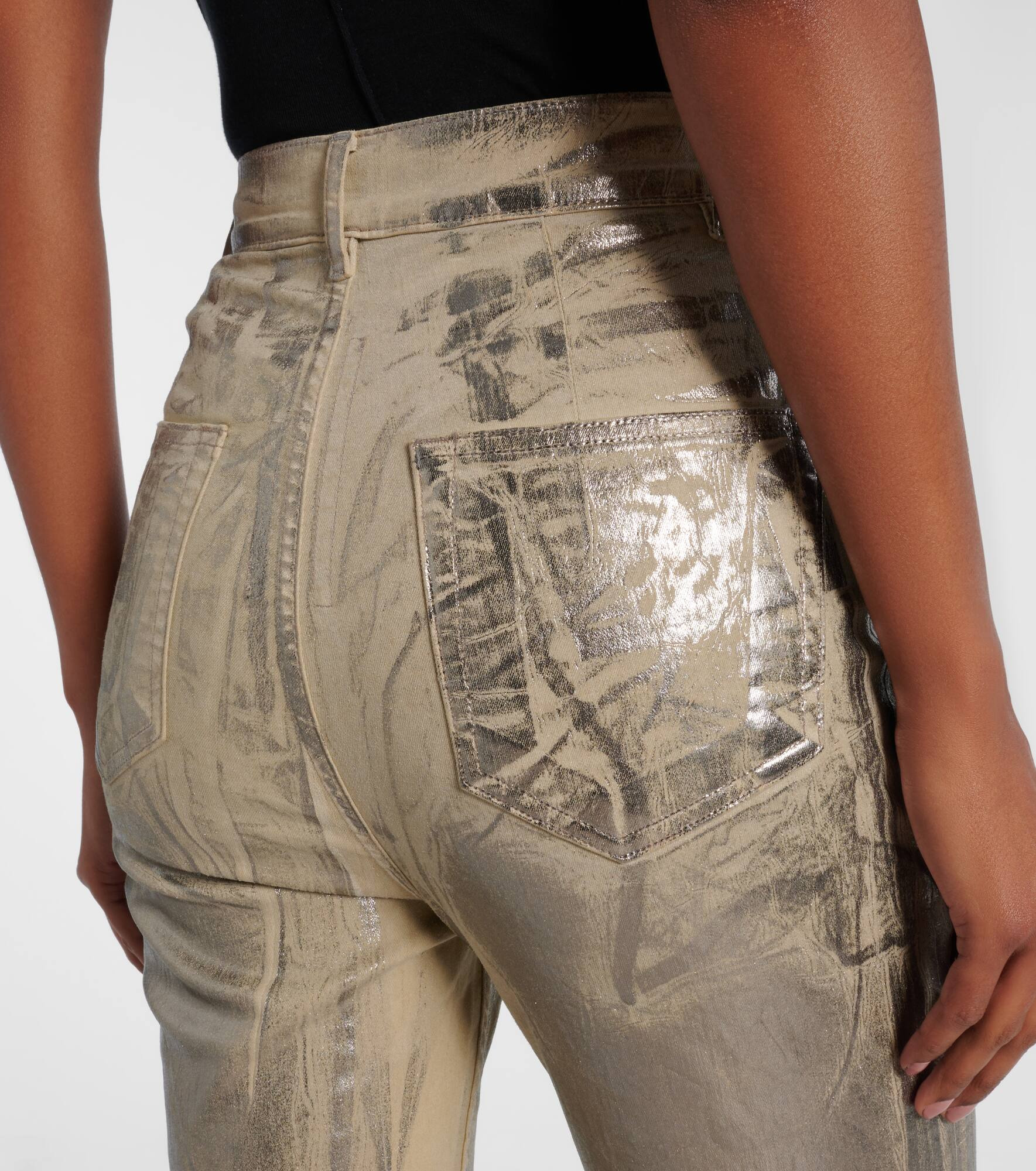 Bolan coated high-rise bootcut jeans - 5