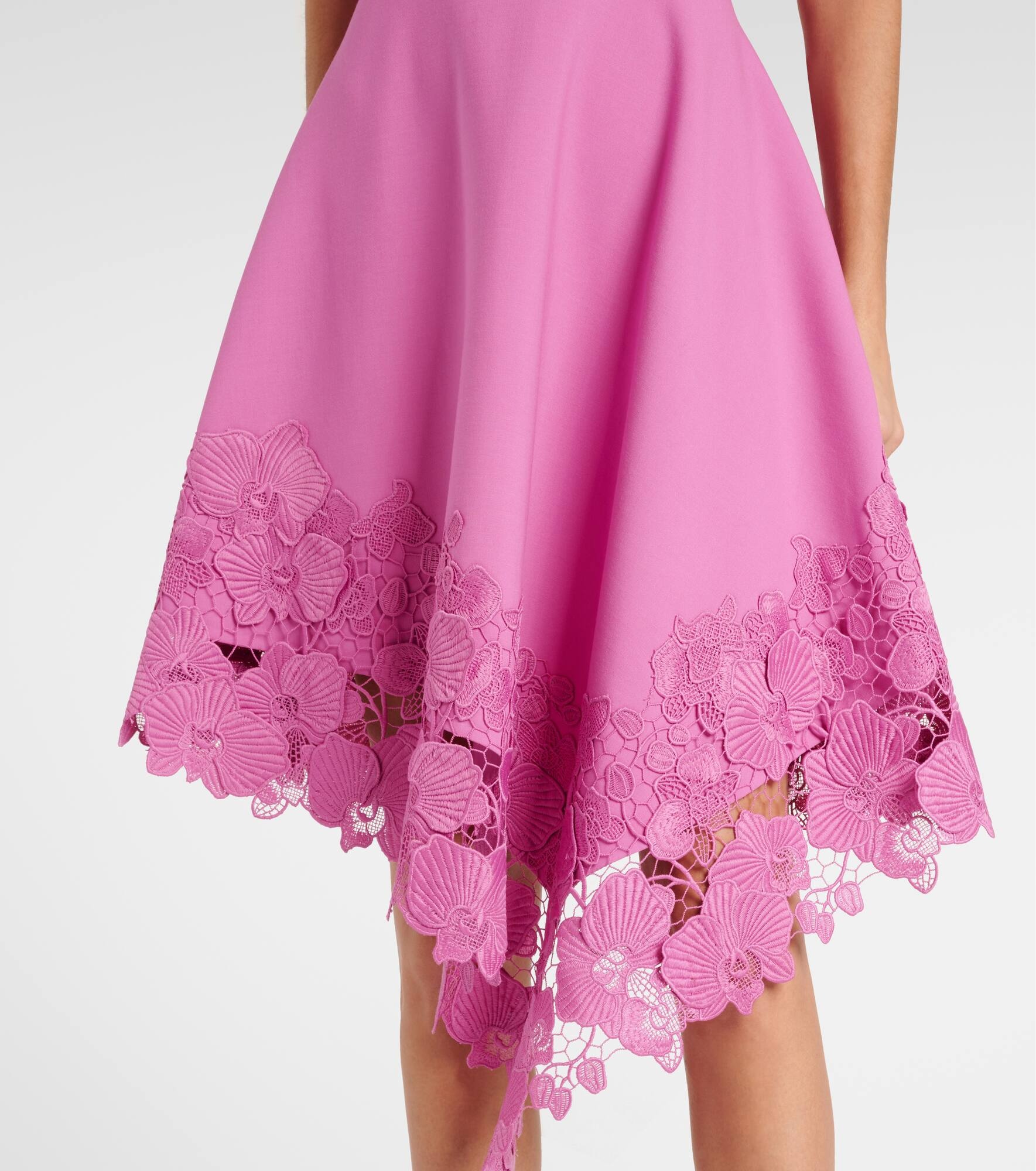 Floral lace-trimmed midi dress - 5