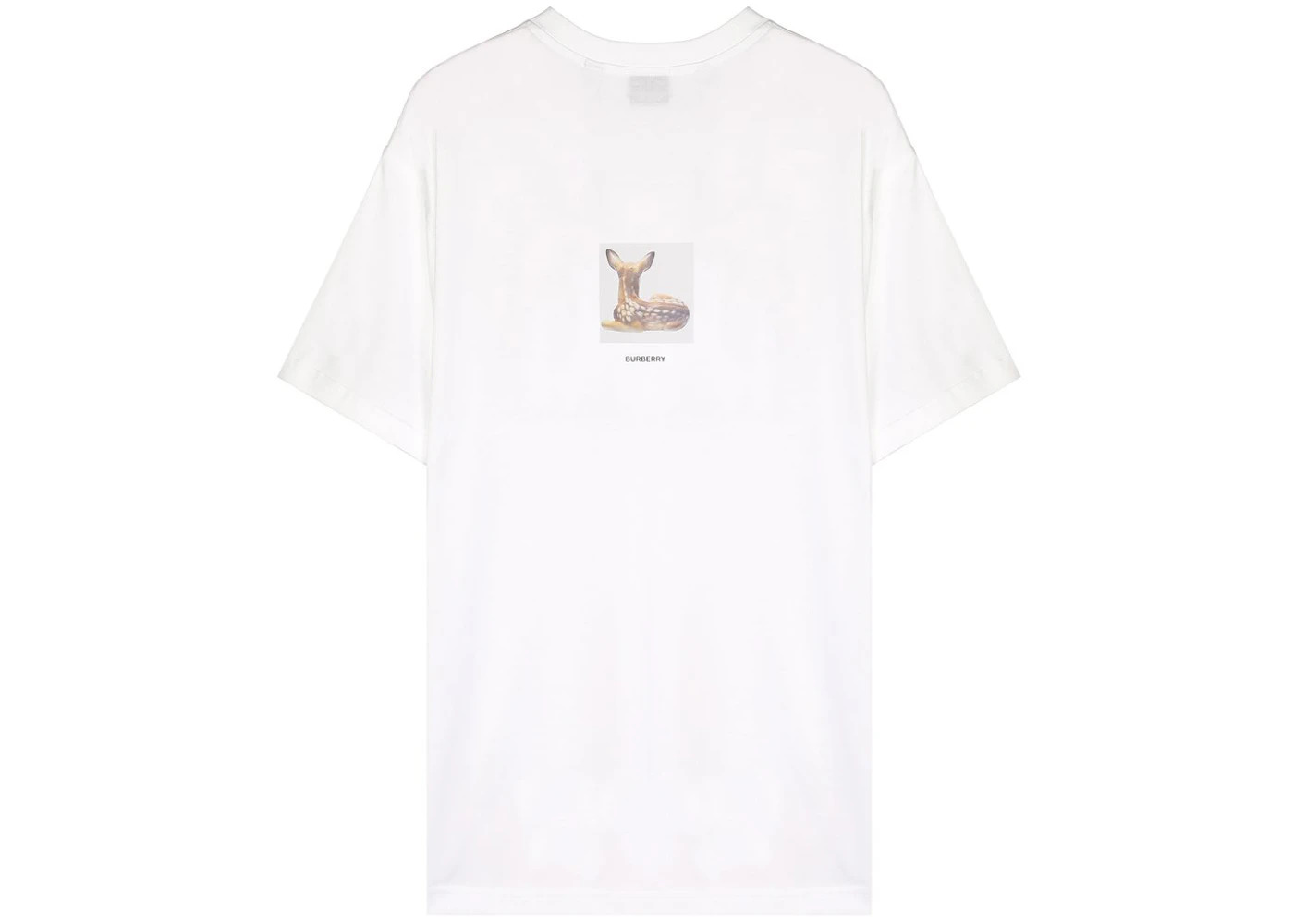 Burberry Womens Deer Print Cotton T-shirt White - 2