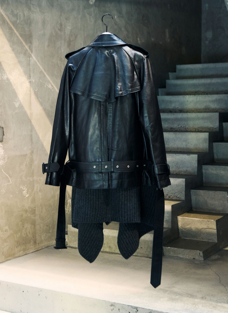Leather x Wool Knit Jacket 6