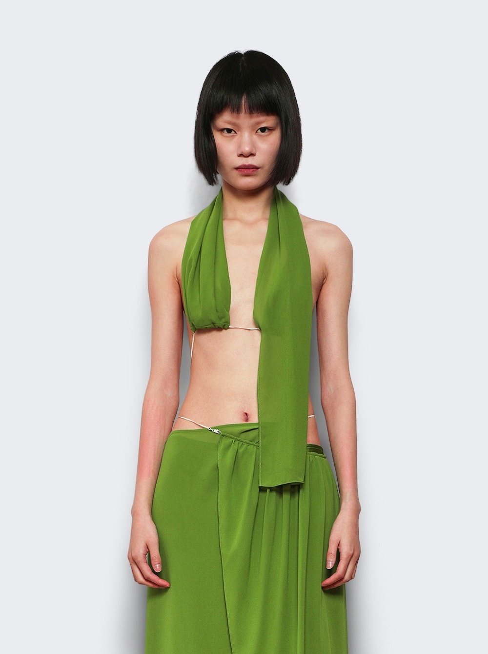 Scarf Chain Bra Top Cactus - 2