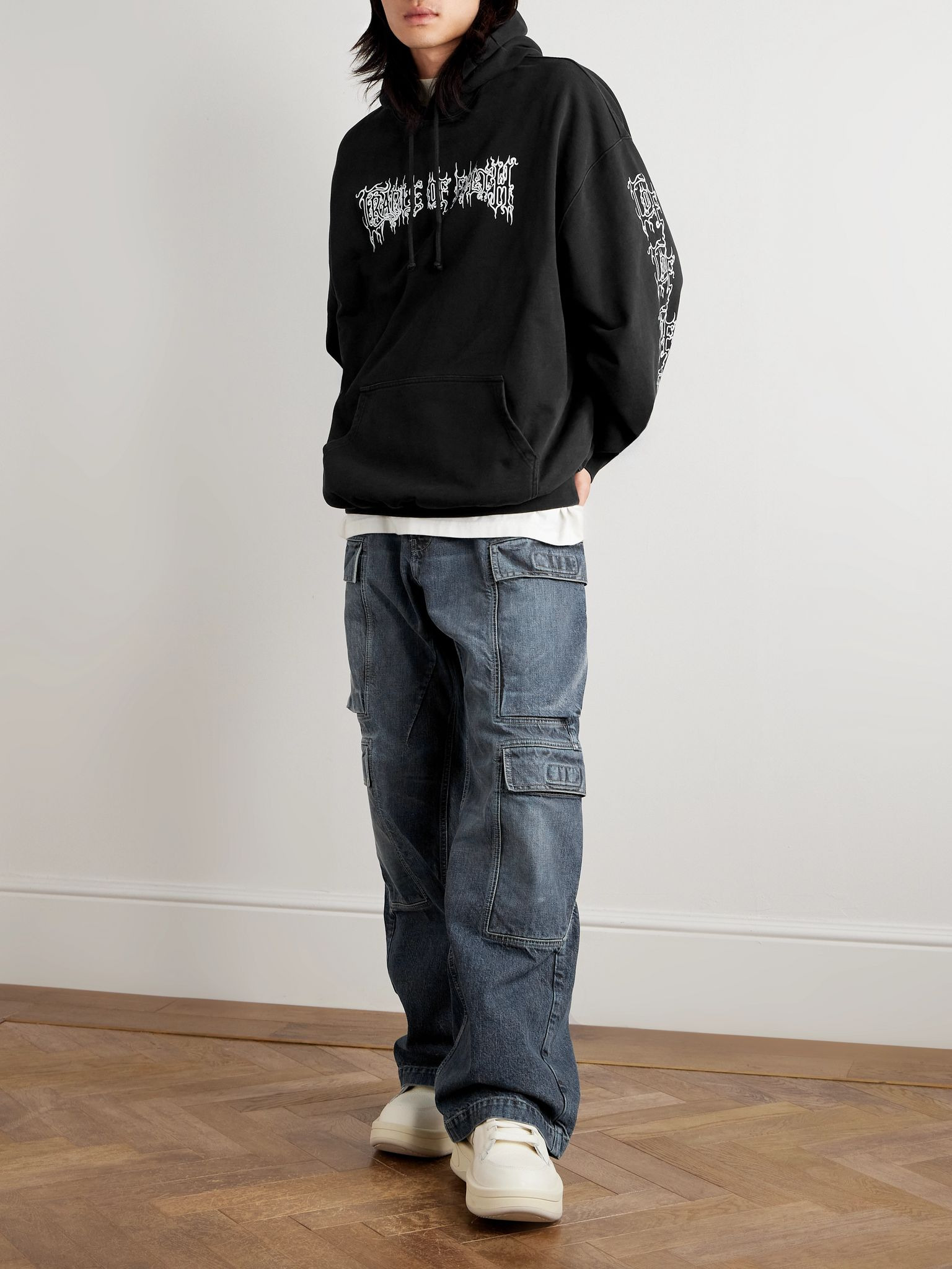 + Cradle of Filth Oversized Printed Cotton-Jersey Hoodie Black - 2