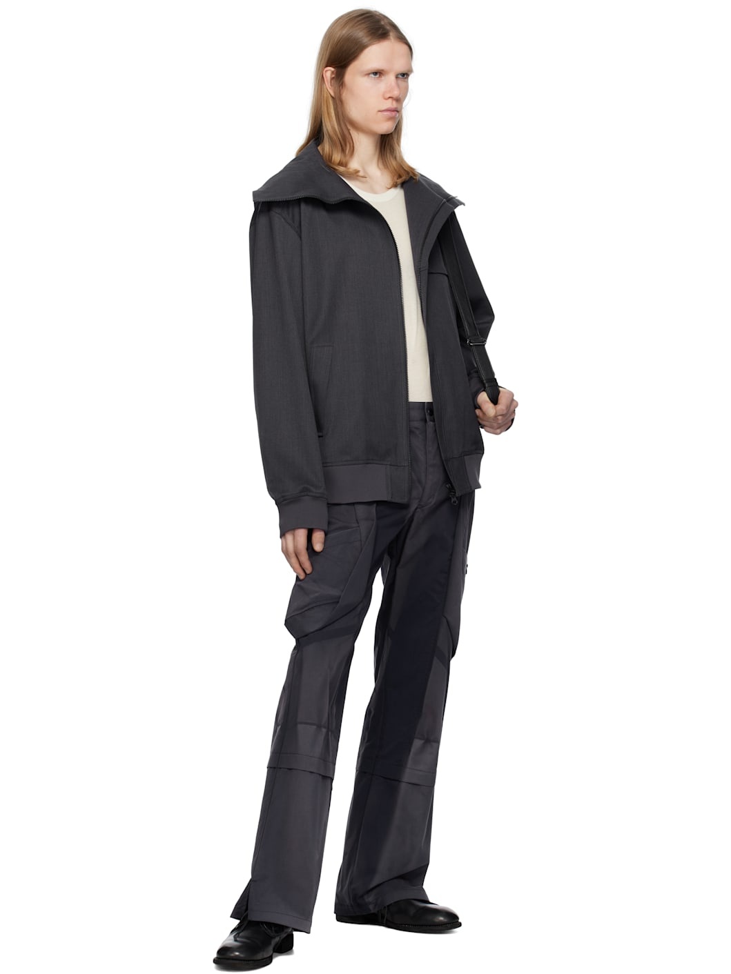 Blue Sun-Bleached Draped Pocket Trousers - 4