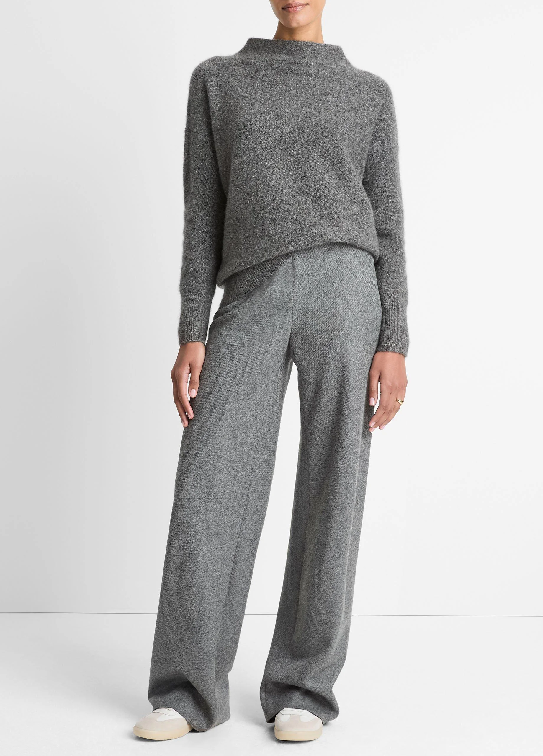 Italian Wool-Blend High-Waist Bias Pant - 1