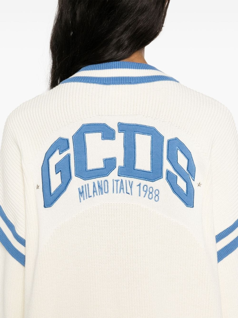 logo-patch cotton cardigan - 5