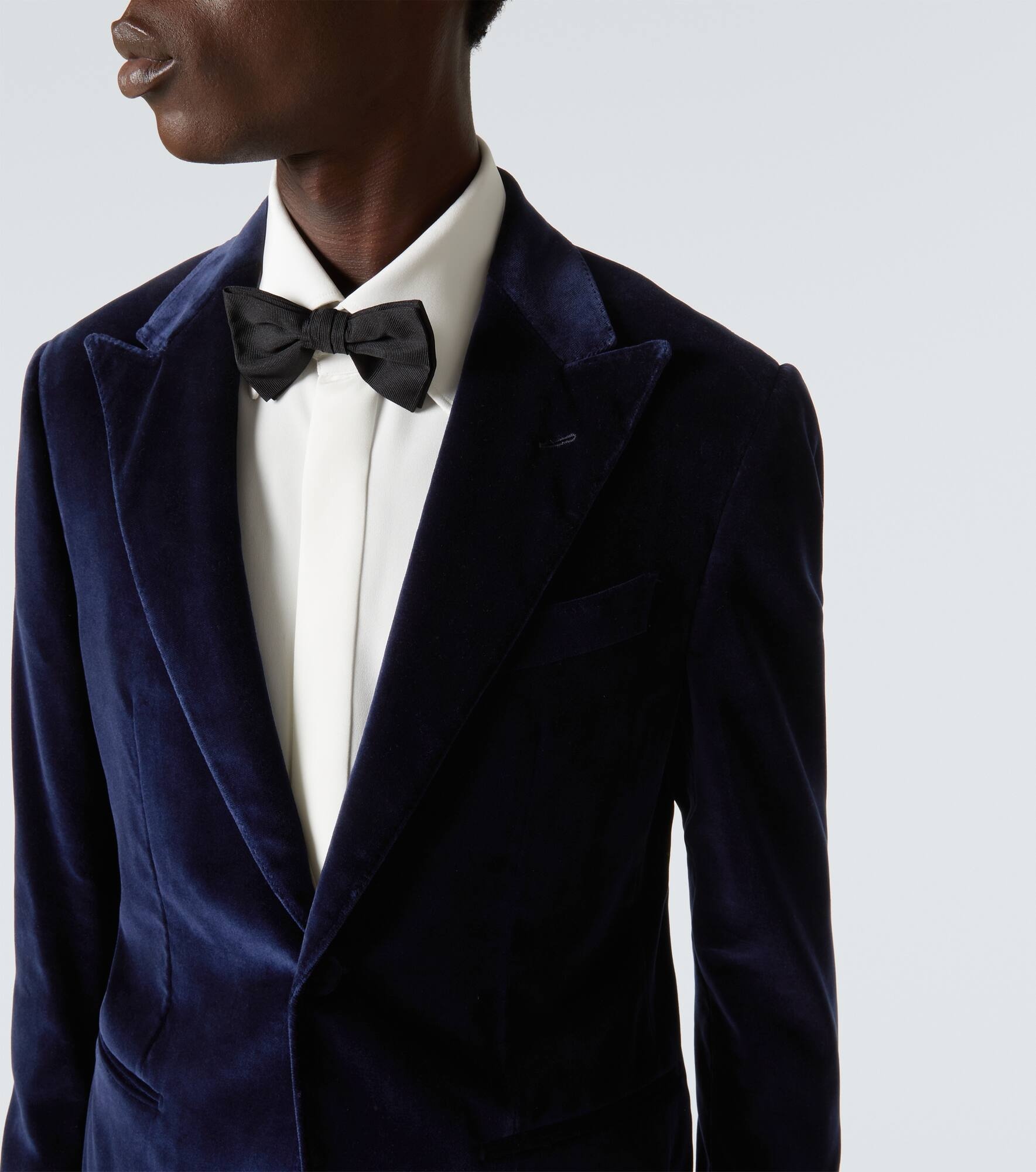 Cotton velvet tuxedo jacket - 5