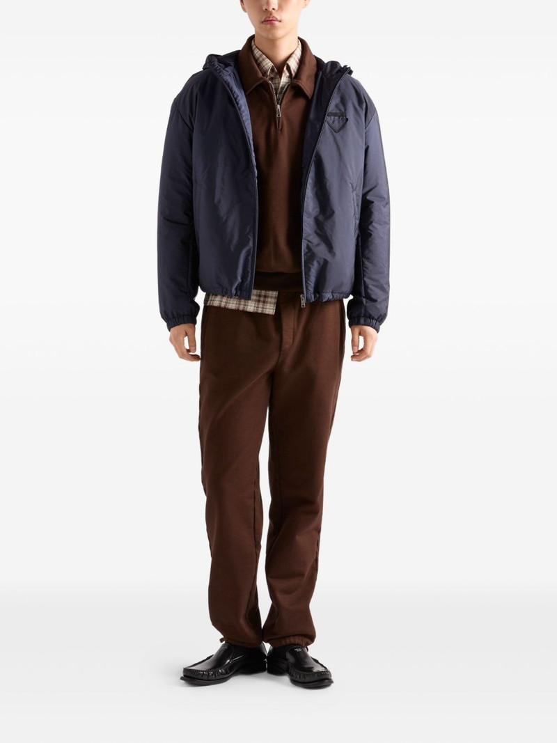 Prada triangle-logo hooded jacket outlook