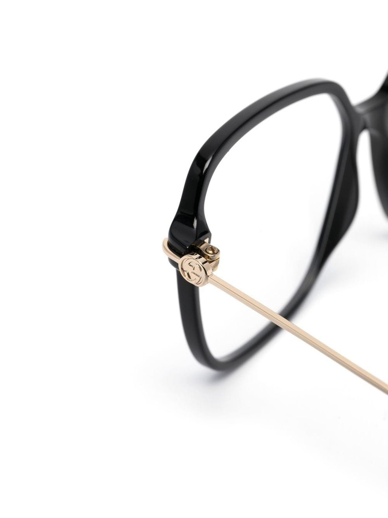 logo-engraved square-frame glasses 3