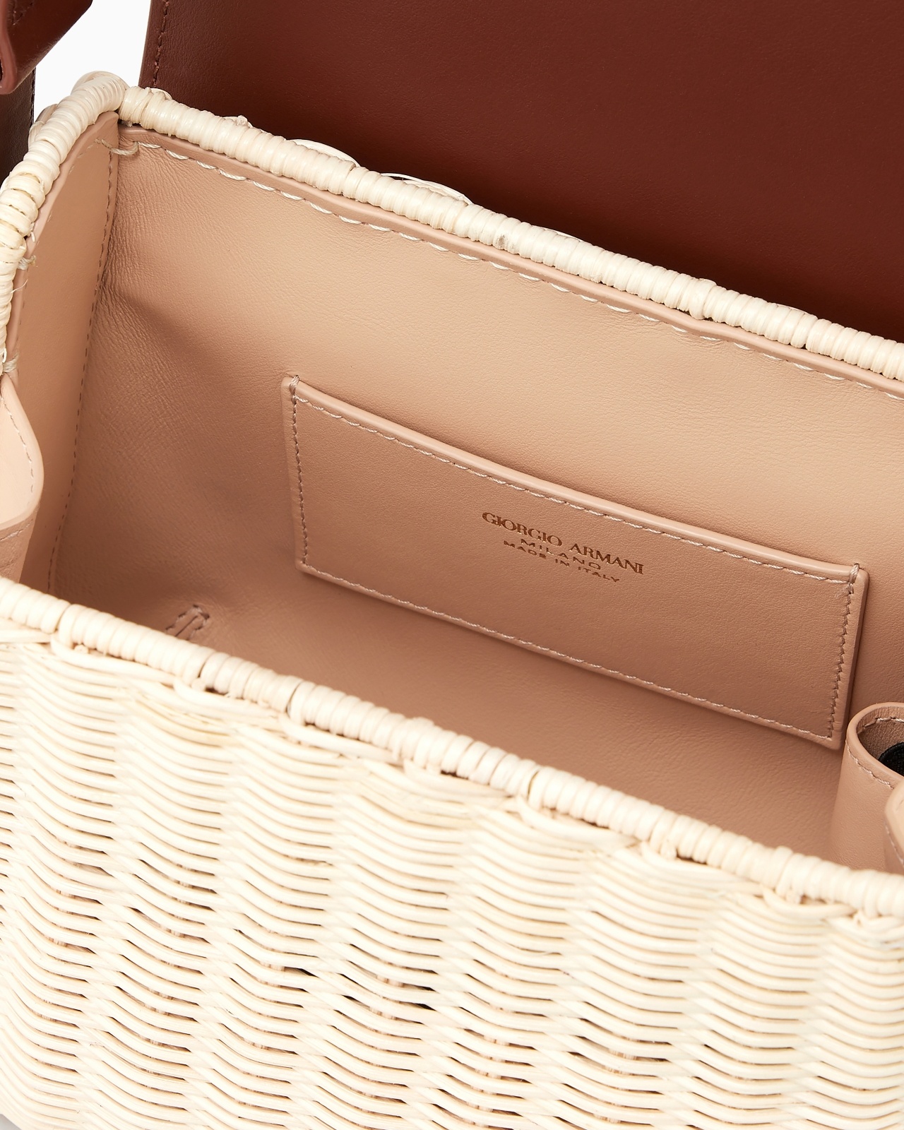 LA PRIMA WICKER AND LEATHER SHOULDER BAG - 4