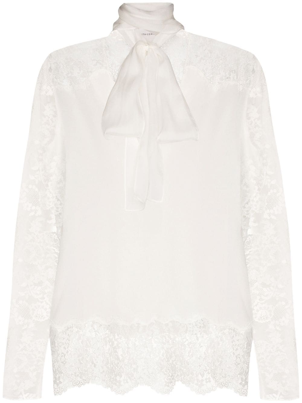 Lace detail pussy bow blouse - 1