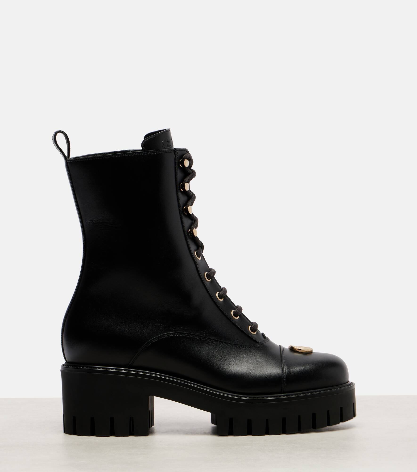 Double G leather combat boots - 4