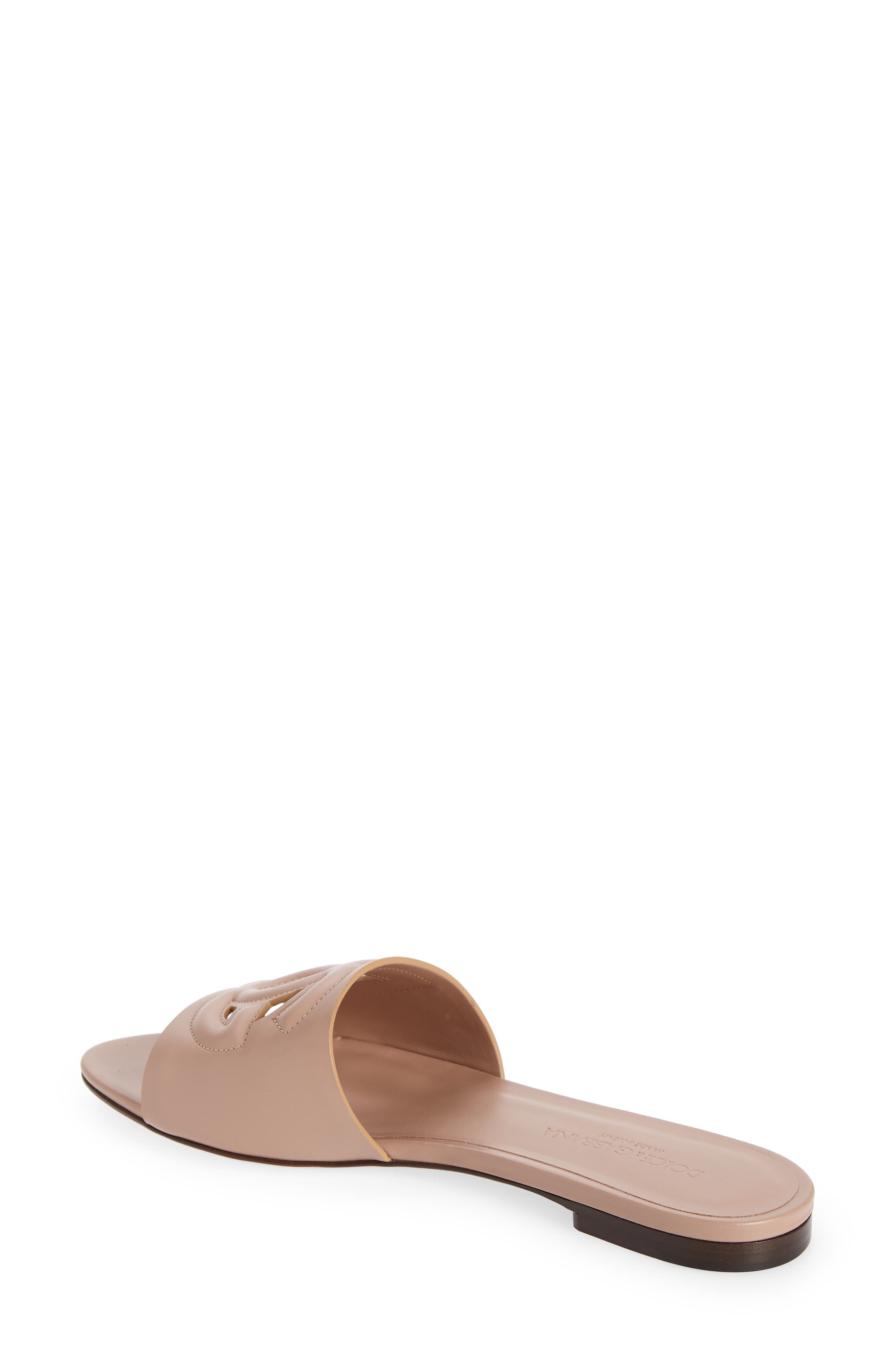 Dolce&Gabbana Bianca Interlock Slide Sandal in 80402 Powder Pink at Nordstrom - 2