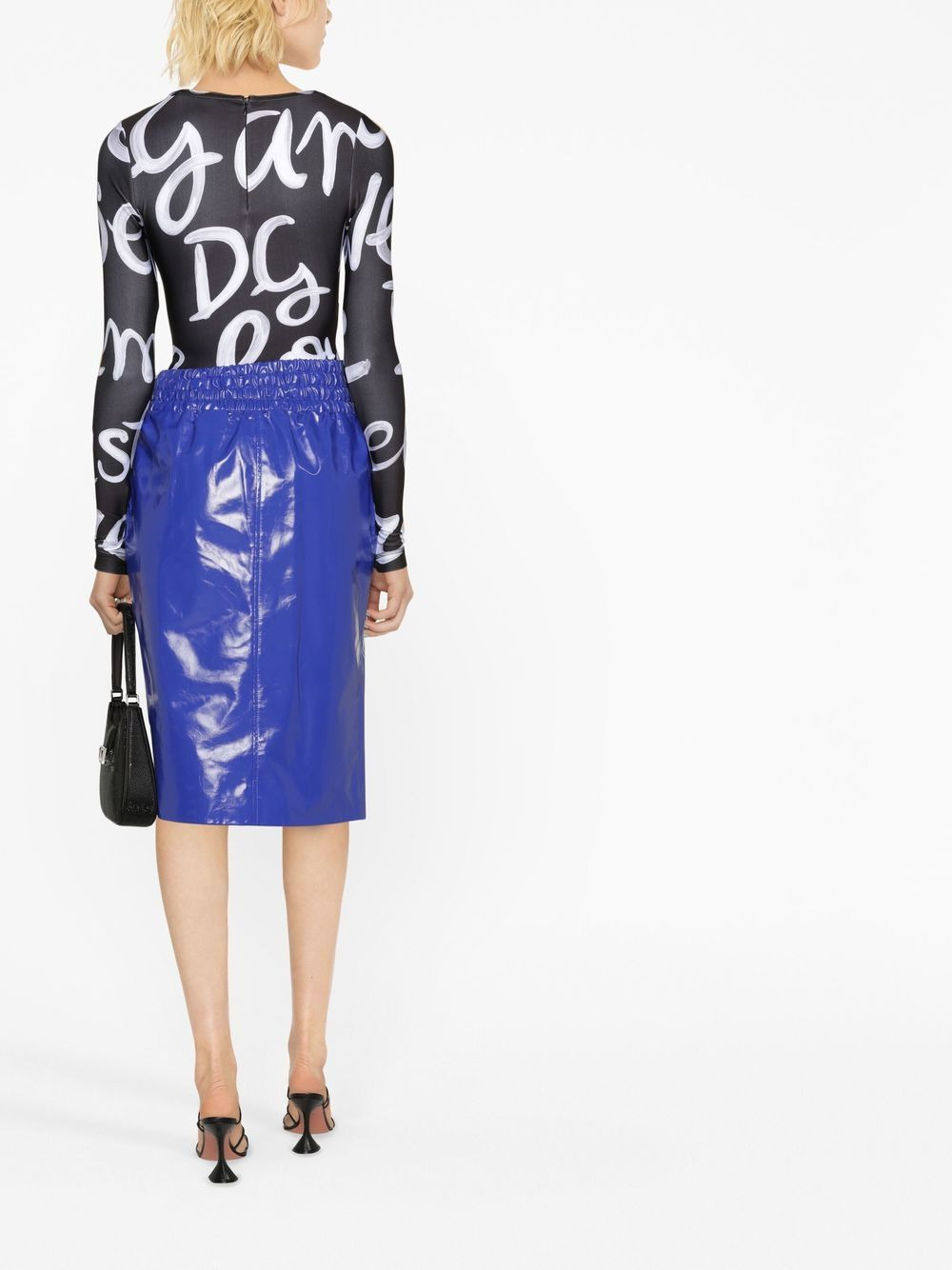 high-shine finish midi skirt - 3
