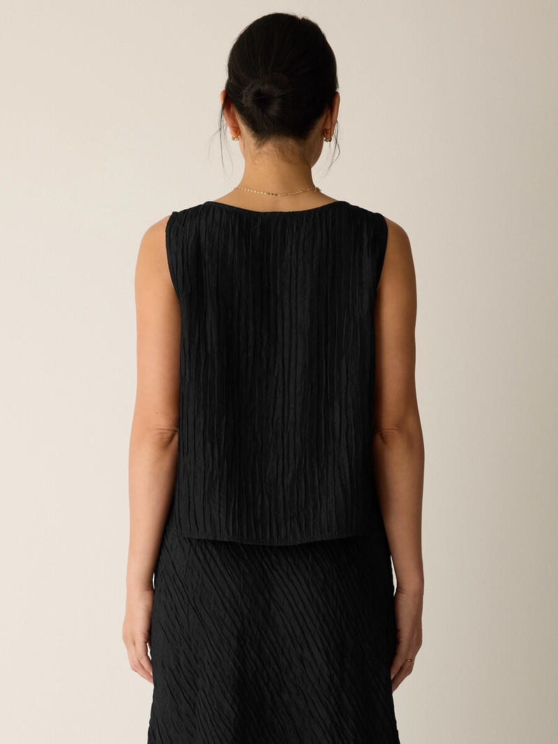 Textured Silk Jacquard Ballet Neck Tank 4
