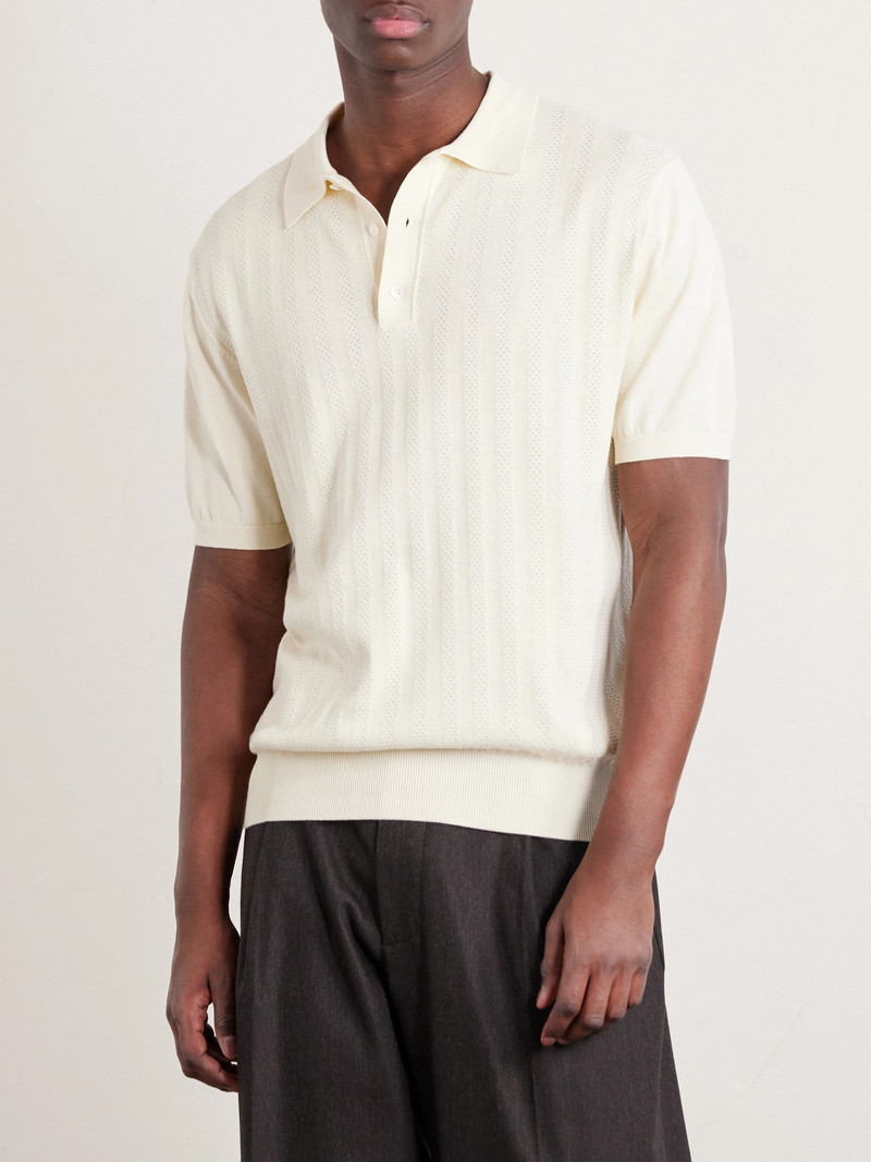 Pointelle-Knit Cotton Polo Shirt 3