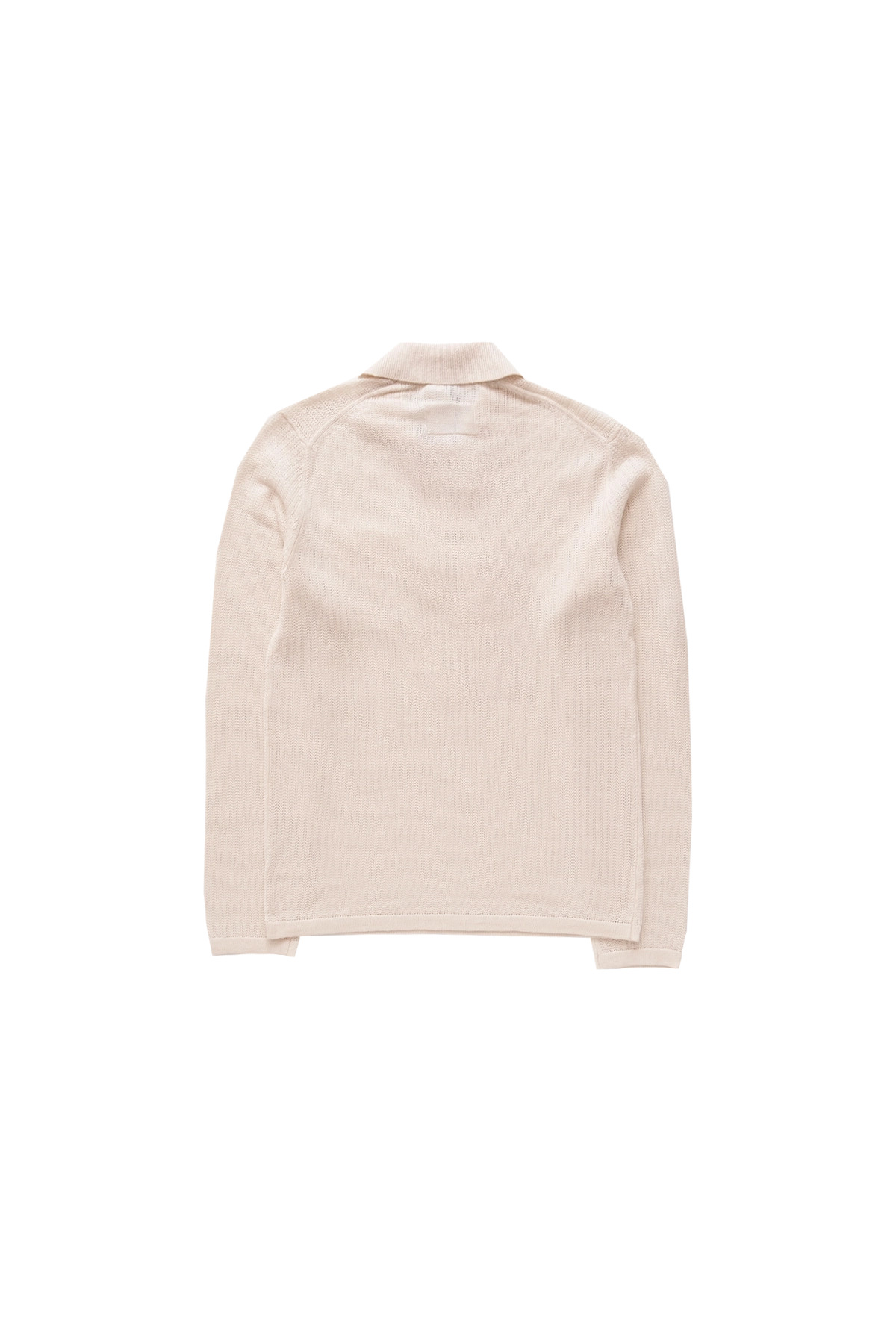 Helmut Lang Long Sleeve Zip Polo Sweater Ivory - 2