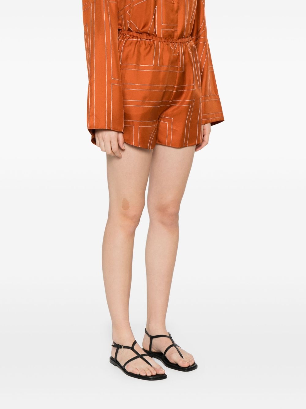 monogram silk shorts - 3