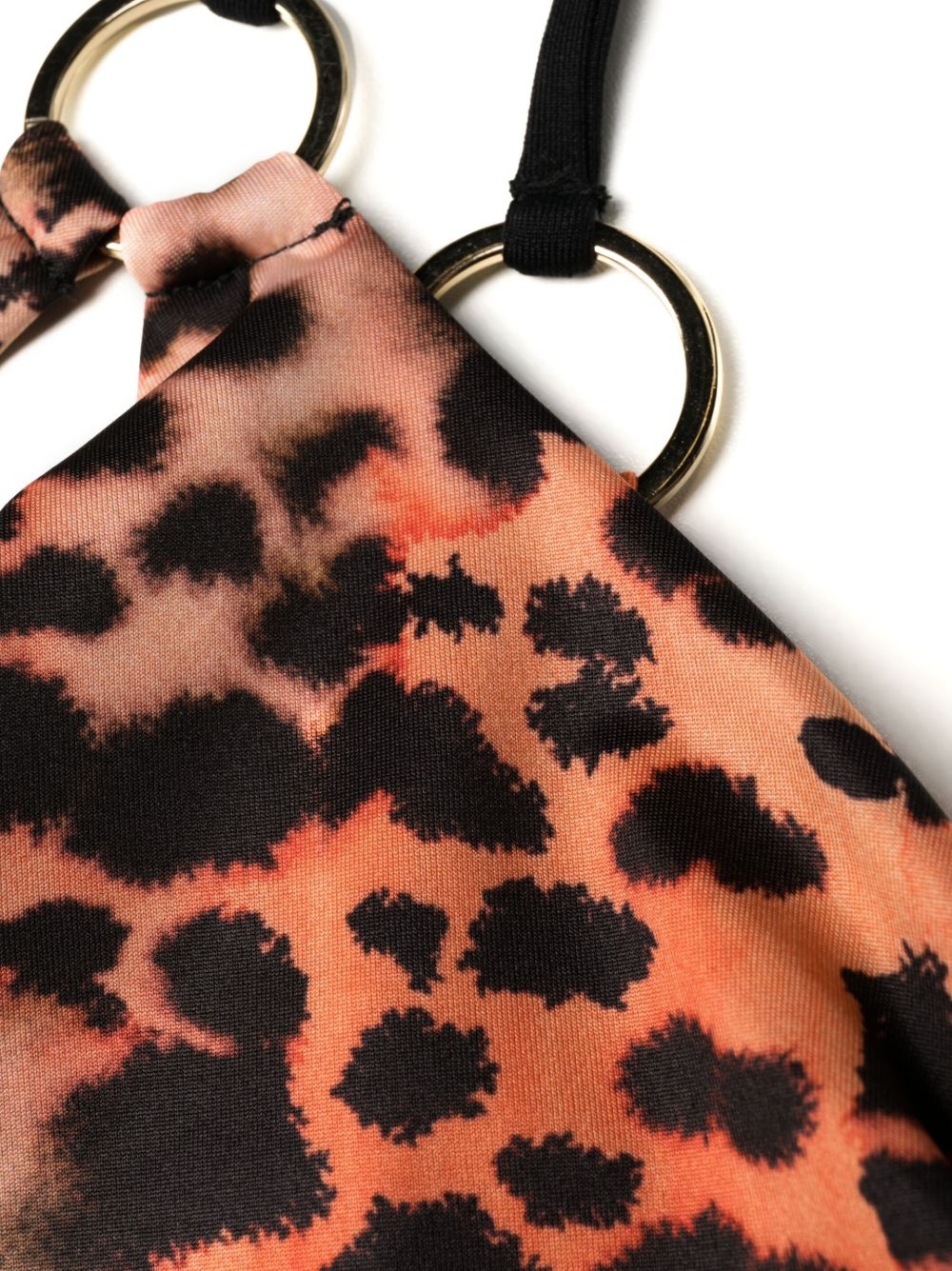 leopard-print single-shoulder bikini top - 3