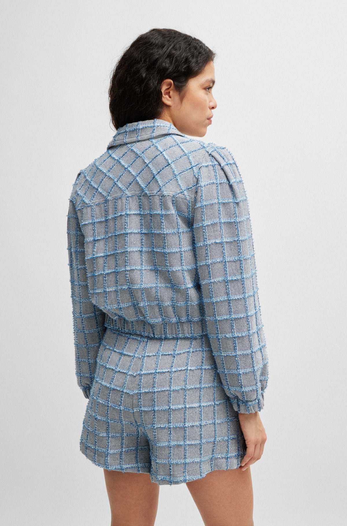 TWEED JACKET WITH DENIM CHECK - 4