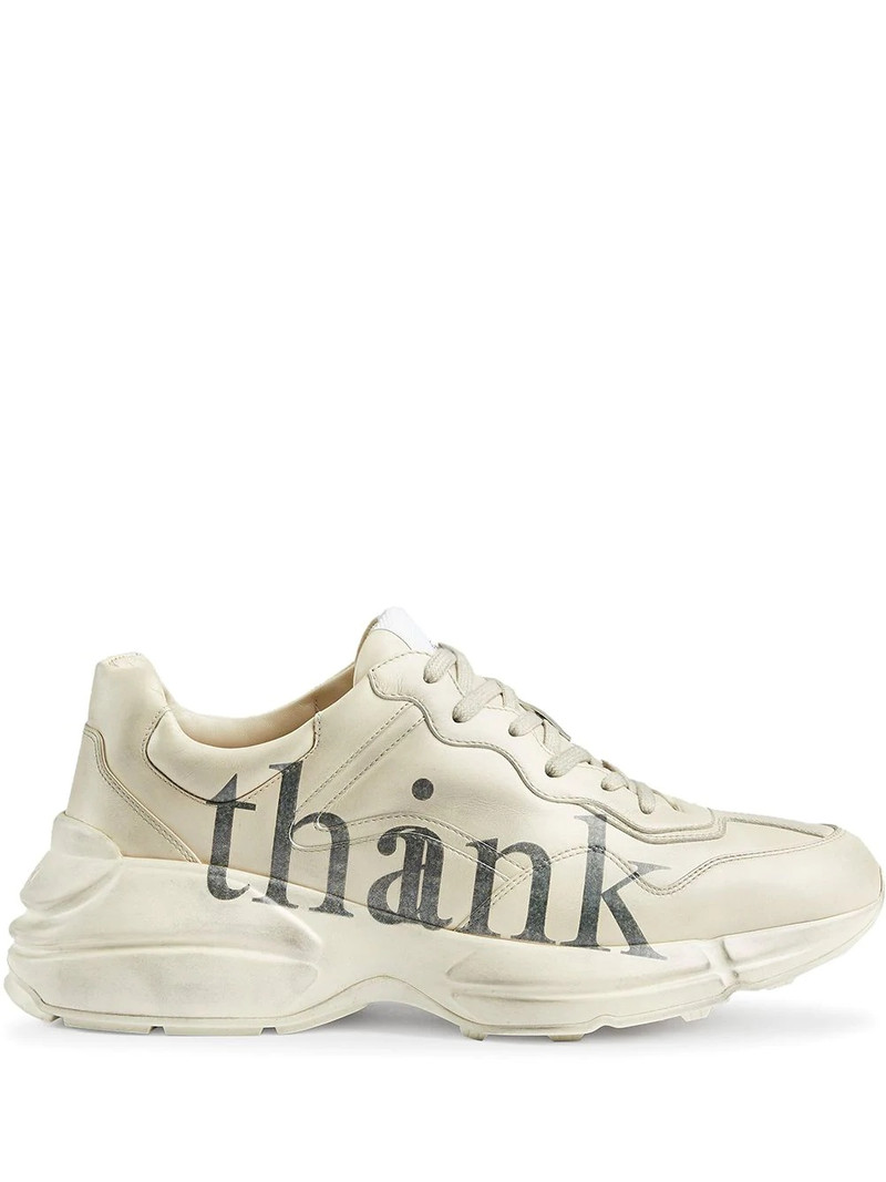 Rhyton 'think/thank' print sneaker - 1