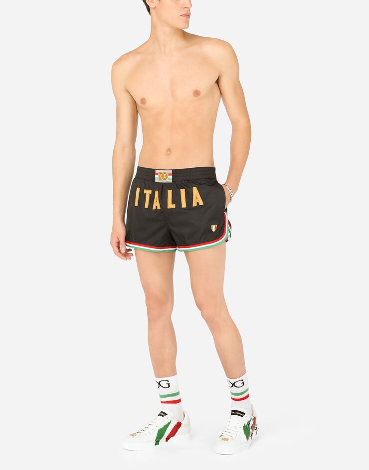 Short swim shorts with Italy DG patch - 2