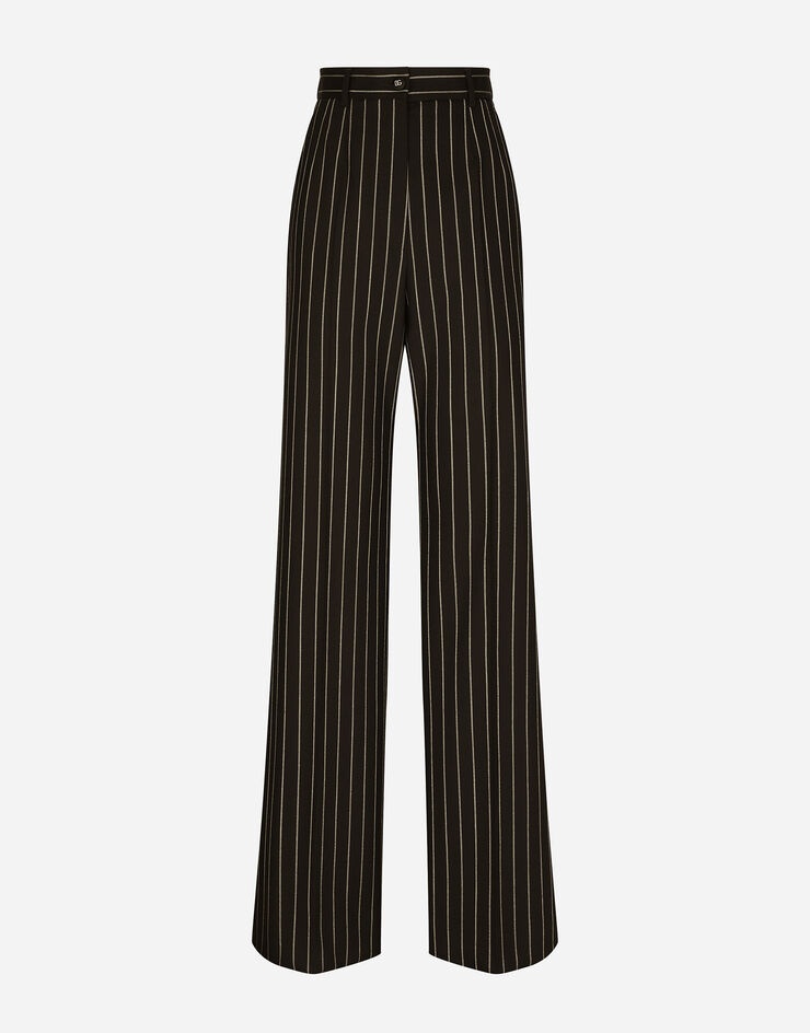 Pinstripe wool palazzo pants - 1