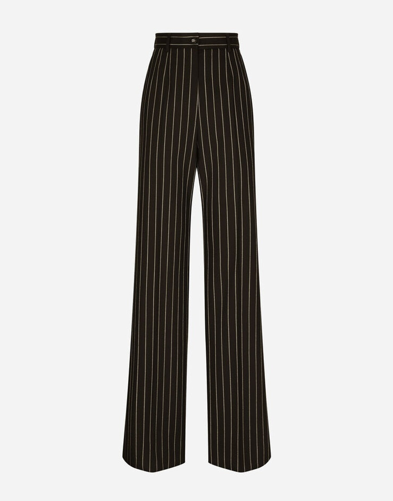 Pinstripe wool palazzo pants 1