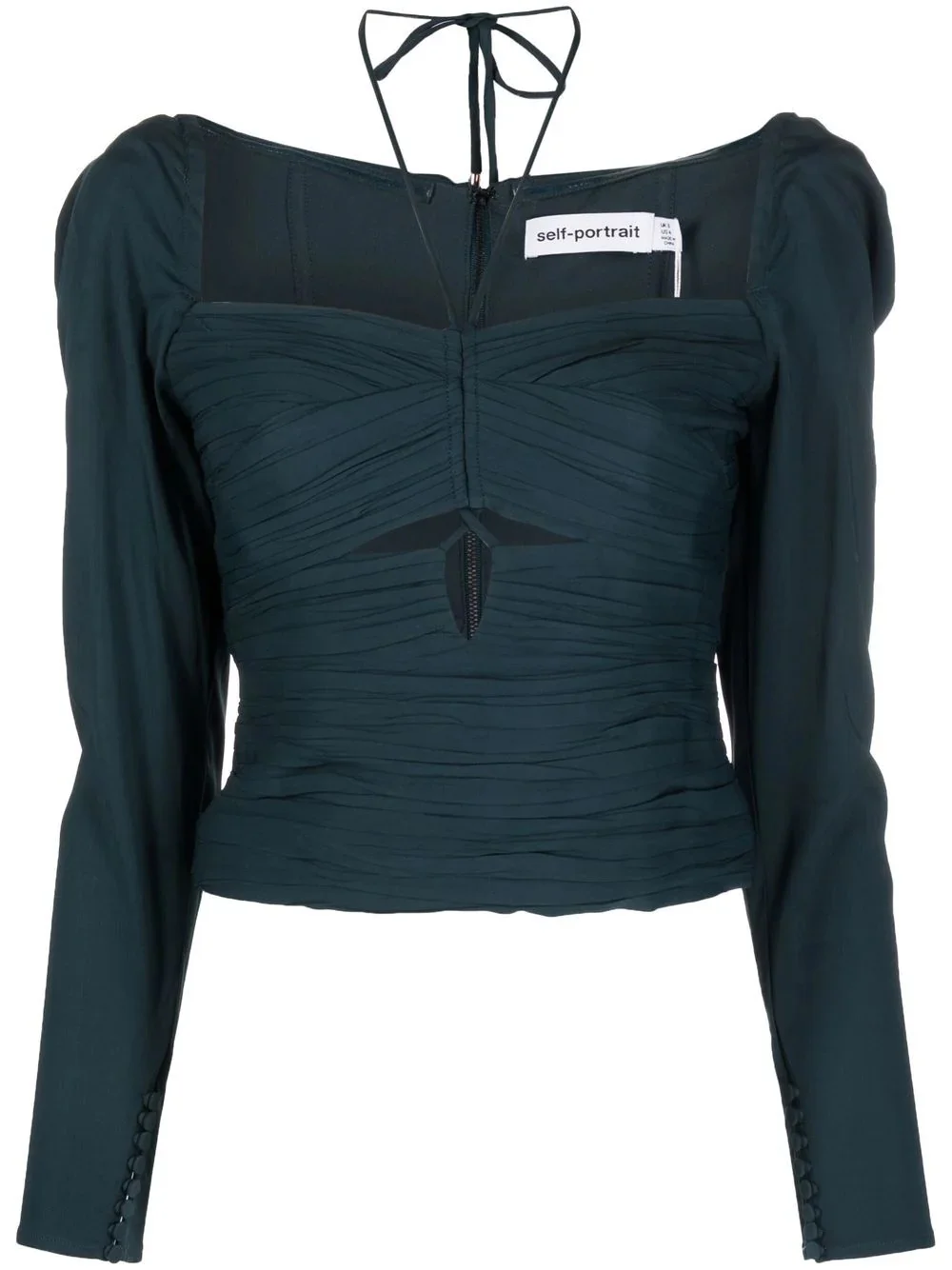 crepe cut-out top - 1