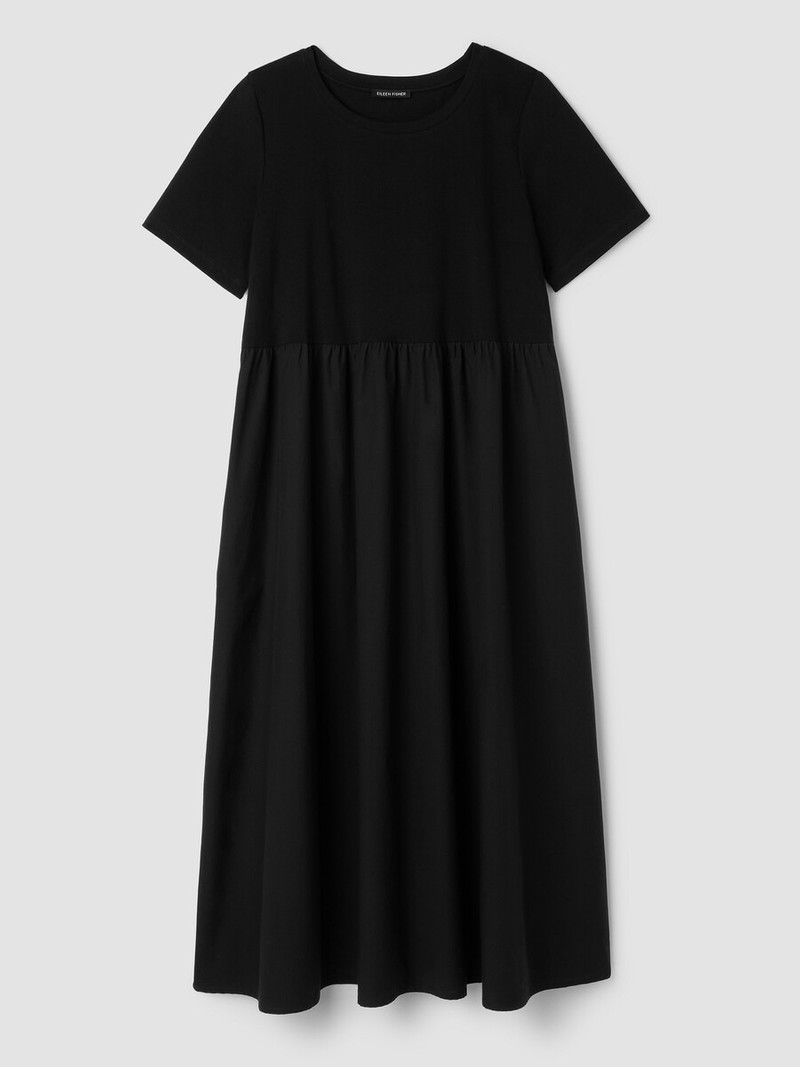 Organic Cotton Poplin Round Neck Dress 1