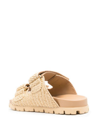 Prada enamel triangle-logo sandals | REVERSIBLE