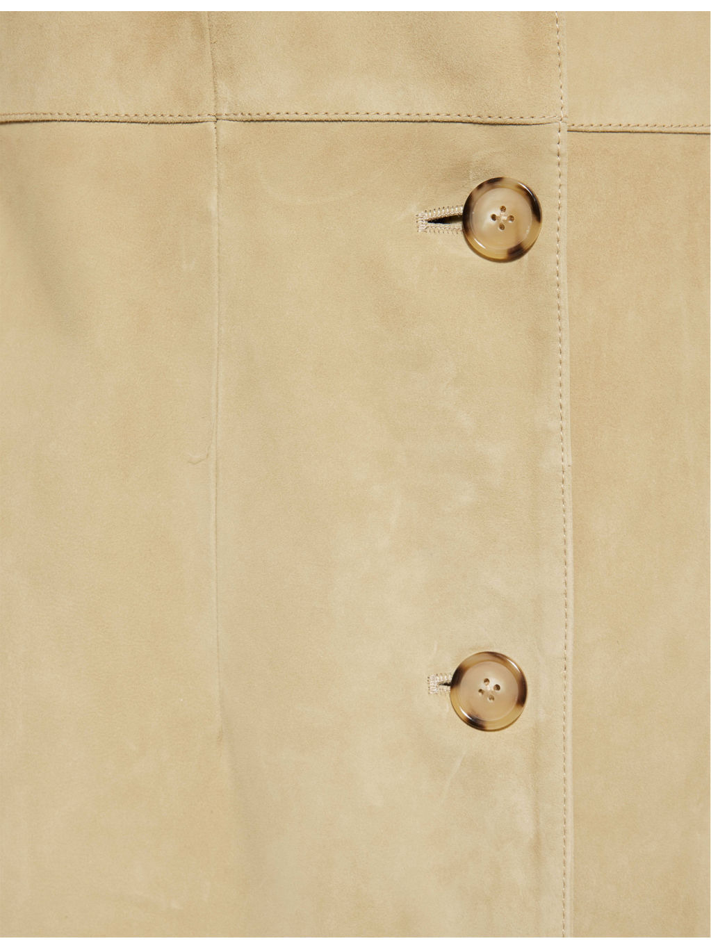 Notch-Lapels Two-Slip-Pockets Suede Coat - 6