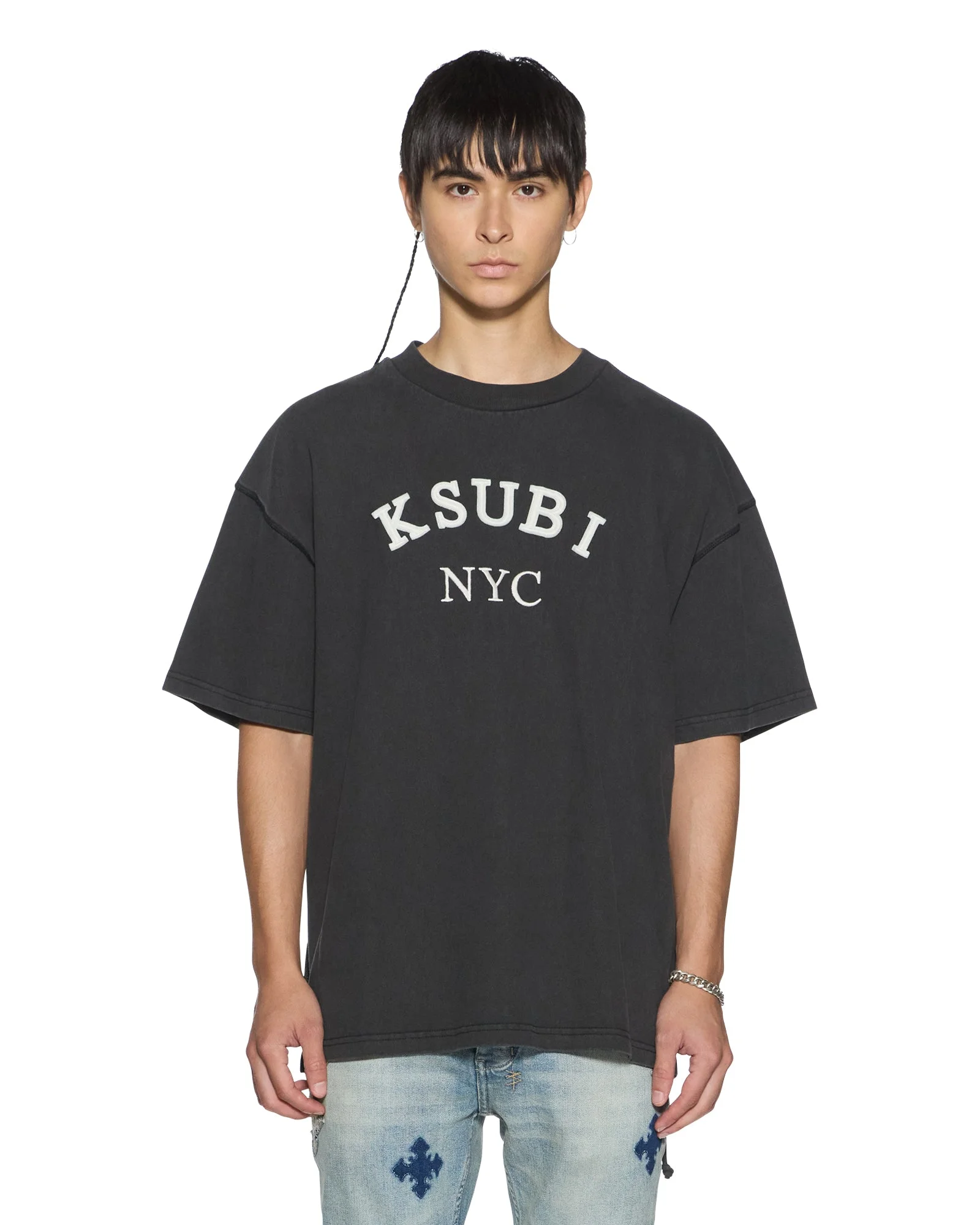 LAYBEL EKCESS SS TEE WASHED BLACK - 1