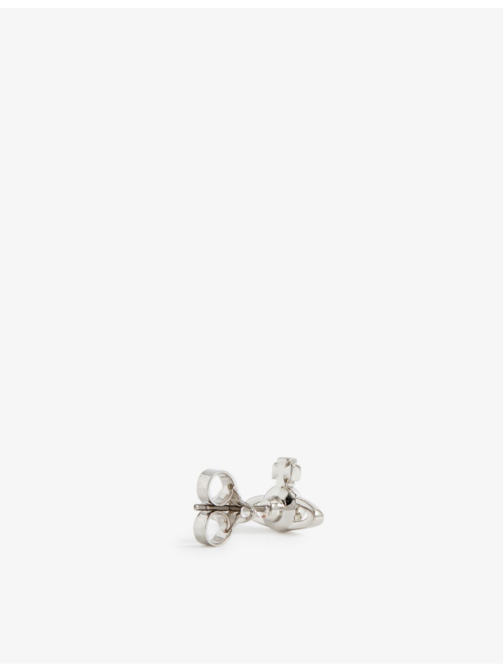 Solitaire brass single stud earring - 3