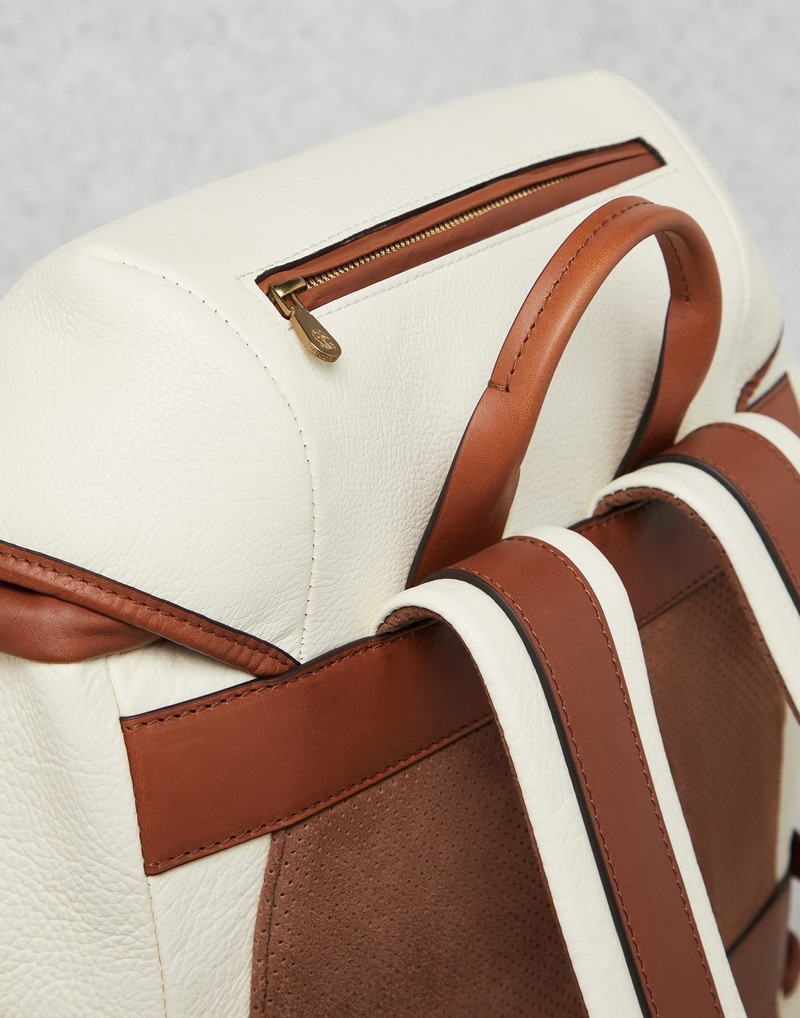 Grained leather backpack 3