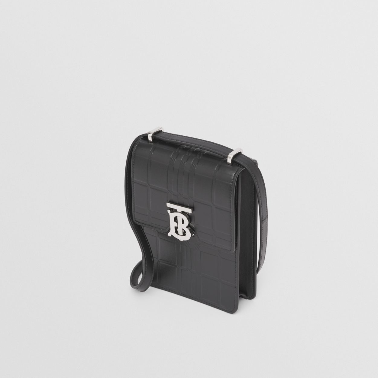 Embossed Check Leather Robin Bag - 4