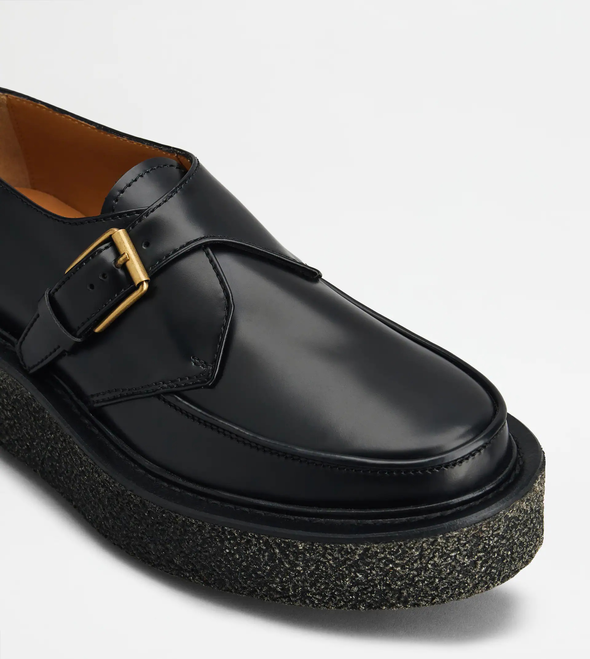 PLATFORM MONKSTRAP IN LEATHER - BLACK - 5
