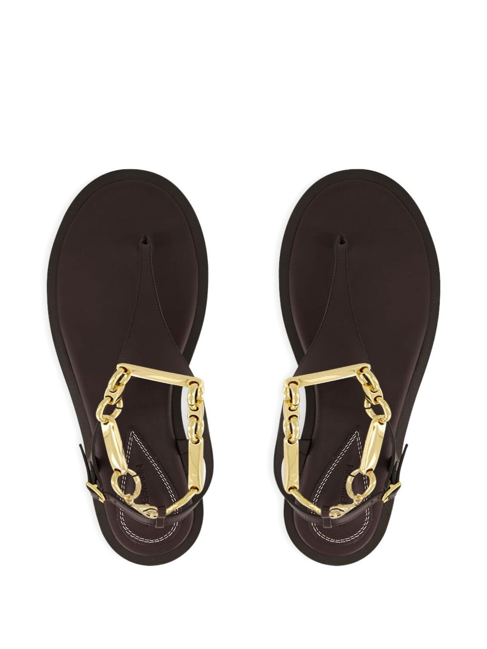 Wild chain-embellished leather sandals - 4