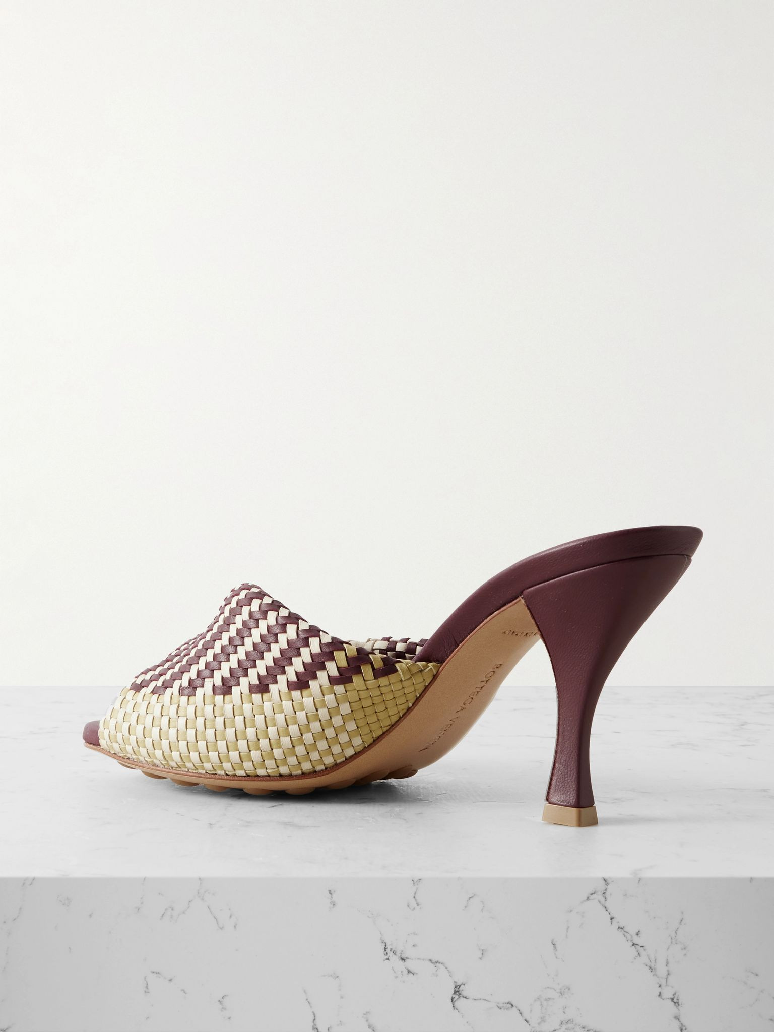 Blink twisted intrecciato leather mules Burgundy - 3